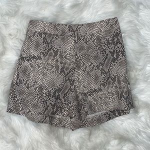 High waisted Snake skin shorts with pockets